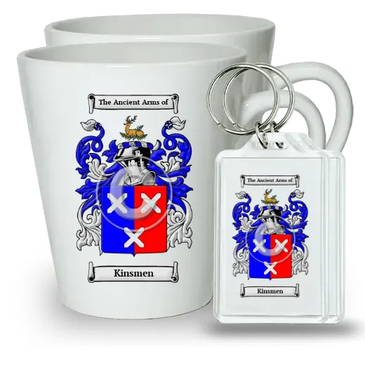 Kinsmen Pair of Latte Mugs and Pair of Keychains