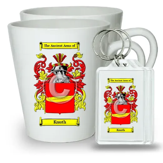 Knuth Pair of Latte Mugs and Pair of Keychains