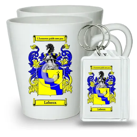 Labaux Pair of Latte Mugs and Pair of Keychains