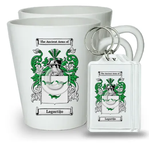 Lagartijo Pair of Latte Mugs and Pair of Keychains