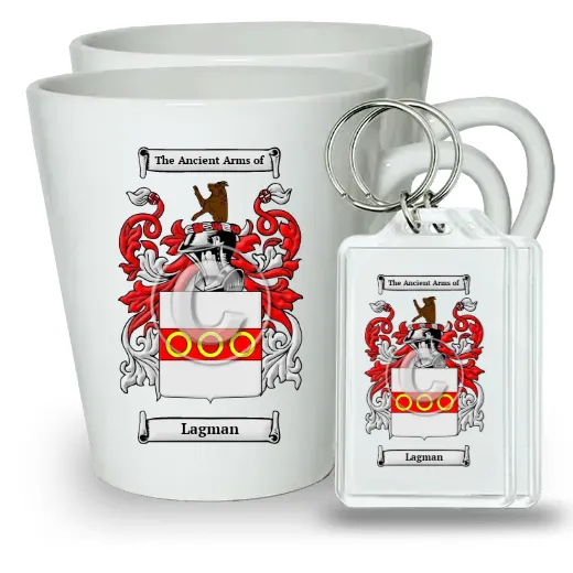 Lagman Pair of Latte Mugs and Pair of Keychains