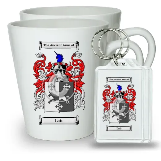 Lair Pair of Latte Mugs and Pair of Keychains