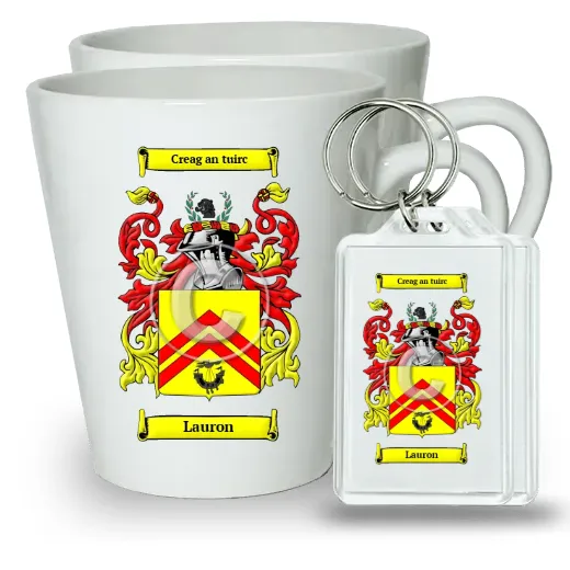 Lauron Pair of Latte Mugs and Pair of Keychains