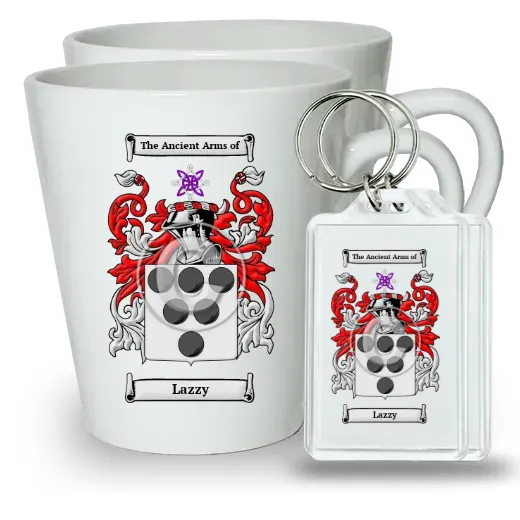 Lazzy Pair of Latte Mugs and Pair of Keychains