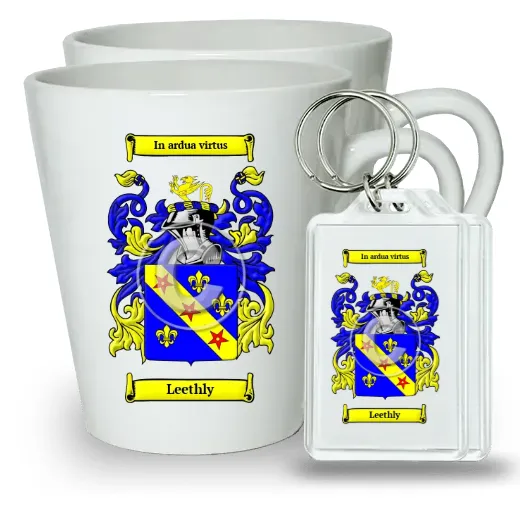 Leethly Pair of Latte Mugs and Pair of Keychains