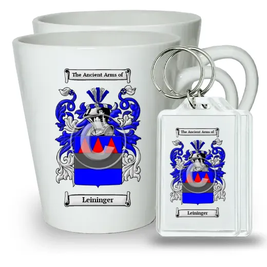 Leininger Pair of Latte Mugs and Pair of Keychains