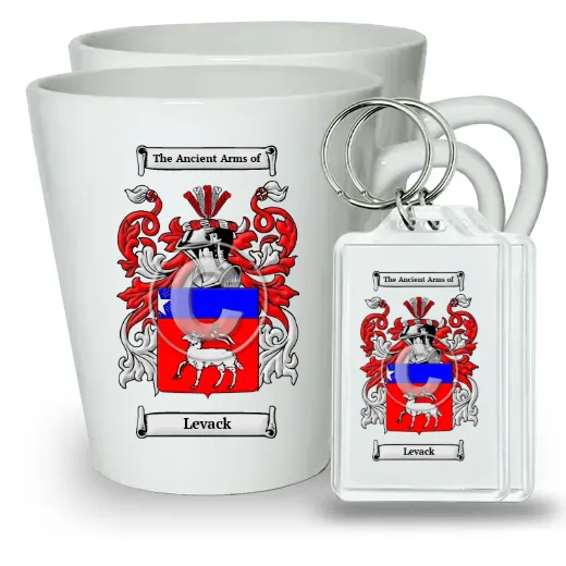 Levack Pair of Latte Mugs and Pair of Keychains