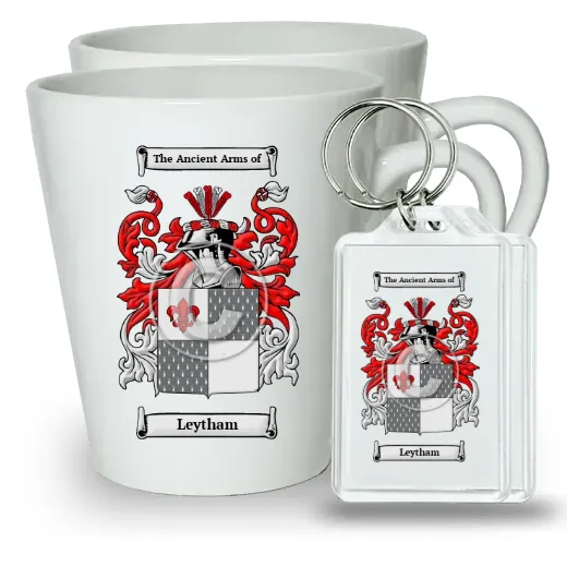 Leytham Pair of Latte Mugs and Pair of Keychains