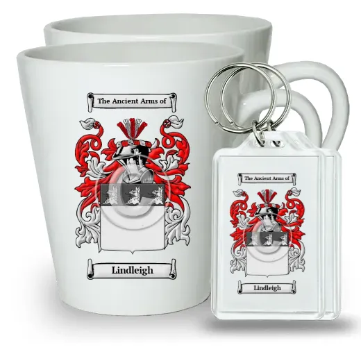 Lindleigh Pair of Latte Mugs and Pair of Keychains