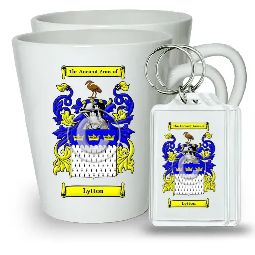 Lytton Pair of Latte Mugs and Pair of Keychains