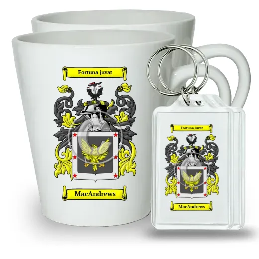 MacAndrews Pair of Latte Mugs and Pair of Keychains