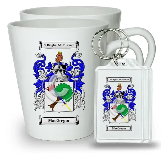 MacGregor Pair of Latte Mugs and Pair of Keychains