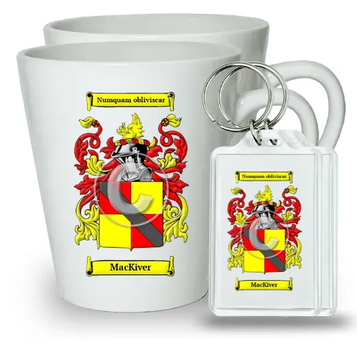 MacKiver Pair of Latte Mugs and Pair of Keychains