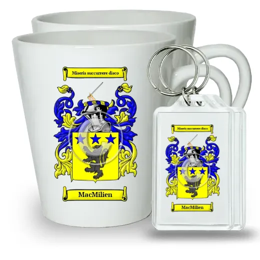 MacMilien Pair of Latte Mugs and Pair of Keychains