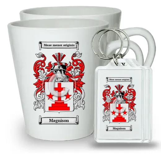 Magnison Pair of Latte Mugs and Pair of Keychains
