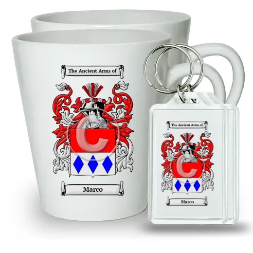 Marco Pair of Latte Mugs and Pair of Keychains