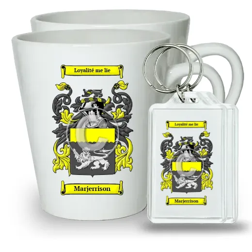Marjerrison Pair of Latte Mugs and Pair of Keychains