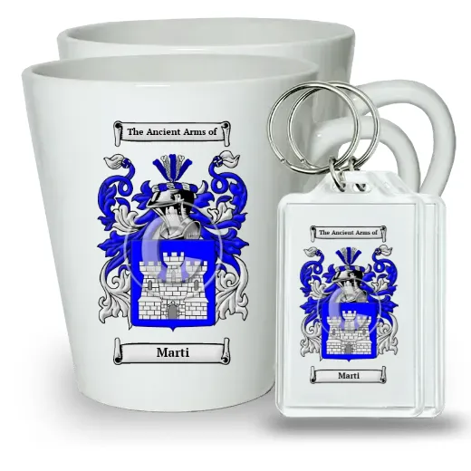 Marti Pair of Latte Mugs and Pair of Keychains