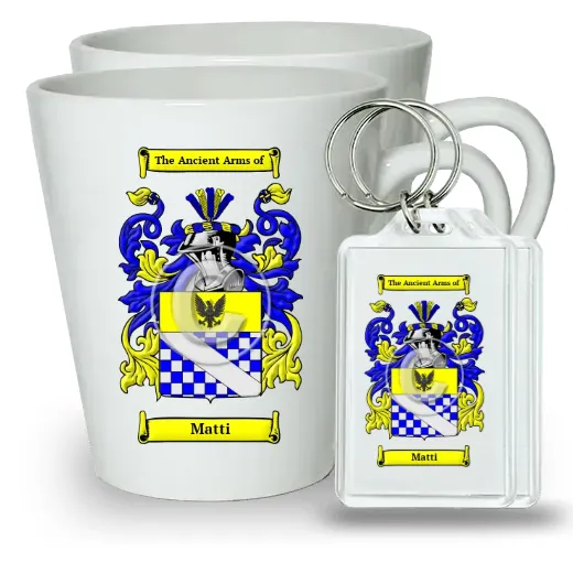 Matti Pair of Latte Mugs and Pair of Keychains