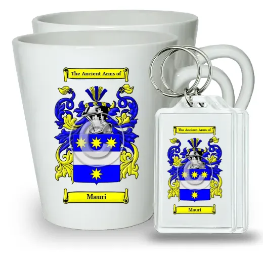 Mauri Pair of Latte Mugs and Pair of Keychains