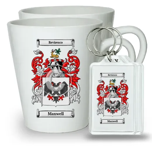 Maxwell Pair of Latte Mugs and Pair of Keychains