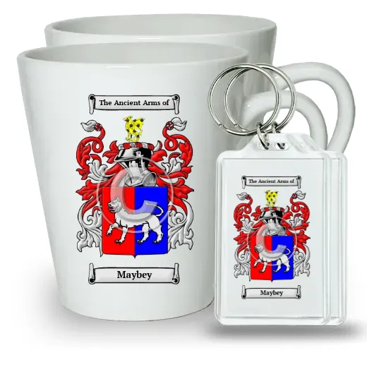 Maybey Pair of Latte Mugs and Pair of Keychains