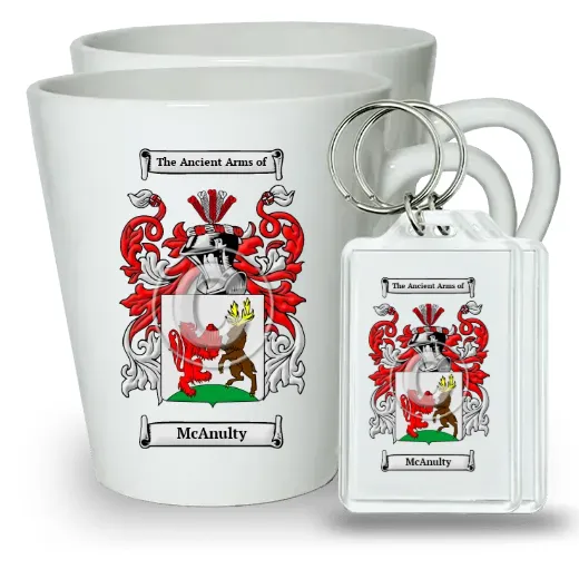 McAnulty Pair of Latte Mugs and Pair of Keychains