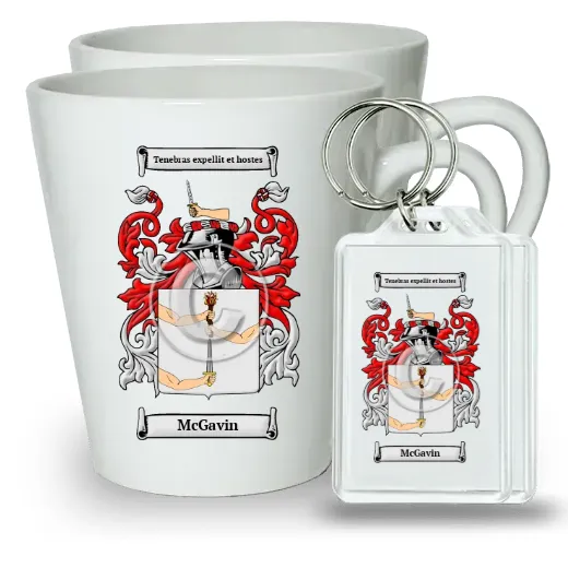 McGavin Pair of Latte Mugs and Pair of Keychains