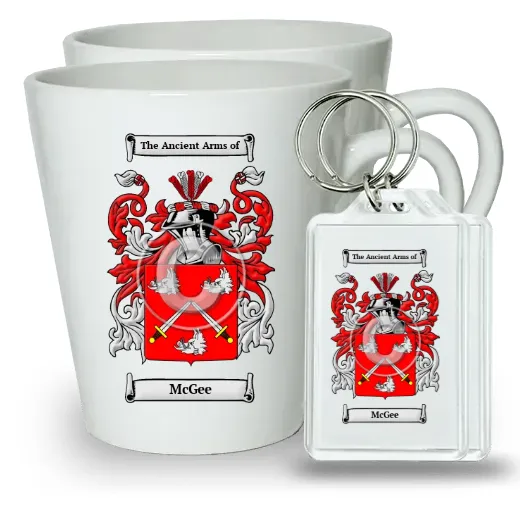McGee Pair of Latte Mugs and Pair of Keychains