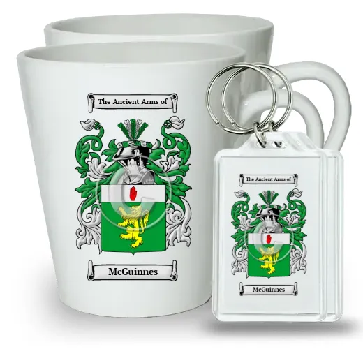 McGuinnes Pair of Latte Mugs and Pair of Keychains