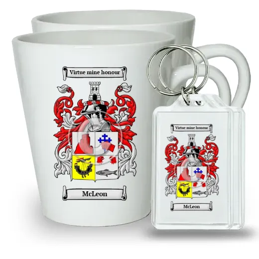 McLeon Pair of Latte Mugs and Pair of Keychains