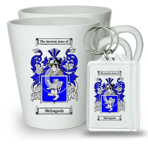 McLugash Pair of Latte Mugs and Pair of Keychains