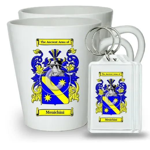 Menichini Pair of Latte Mugs and Pair of Keychains