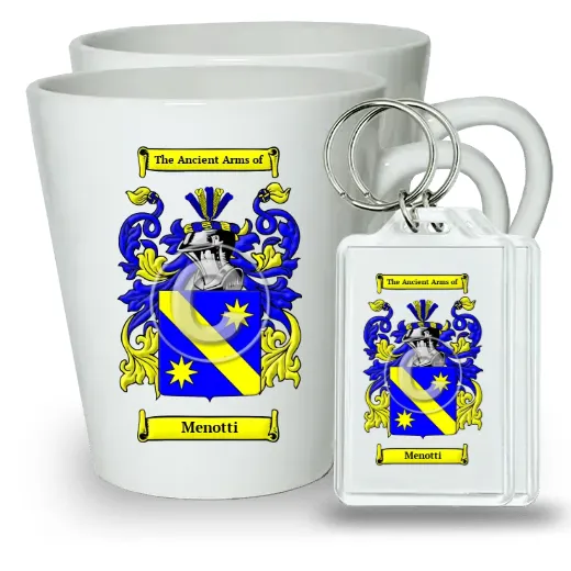 Menotti Pair of Latte Mugs and Pair of Keychains