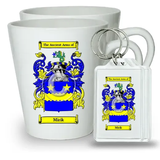 Mirik Pair of Latte Mugs and Pair of Keychains