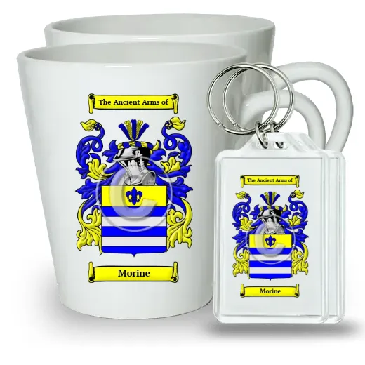 Morine Pair of Latte Mugs and Pair of Keychains