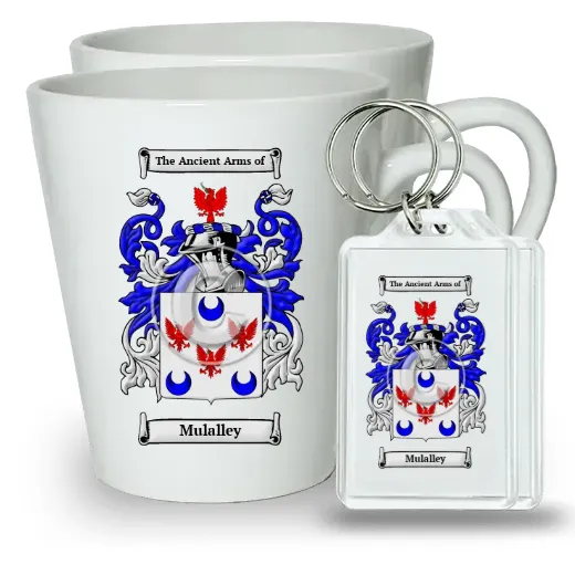 Mulalley Pair of Latte Mugs and Pair of Keychains
