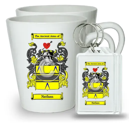 Nathan Pair of Latte Mugs and Pair of Keychains