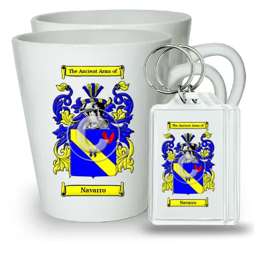 Navarro Pair of Latte Mugs and Pair of Keychains