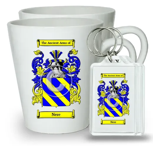 Nere Pair of Latte Mugs and Pair of Keychains