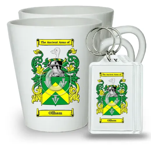 Ollham Pair of Latte Mugs and Pair of Keychains