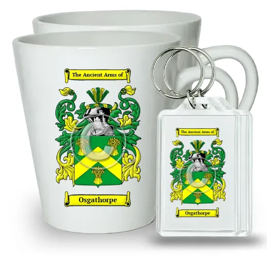Osgathorpe Pair of Latte Mugs and Pair of Keychains