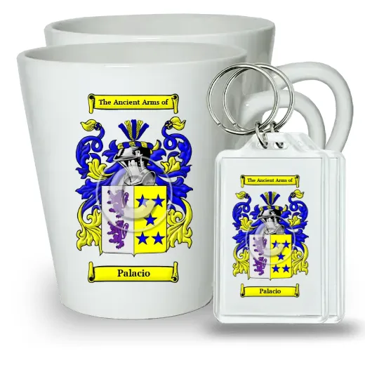 Palacio Pair of Latte Mugs and Pair of Keychains