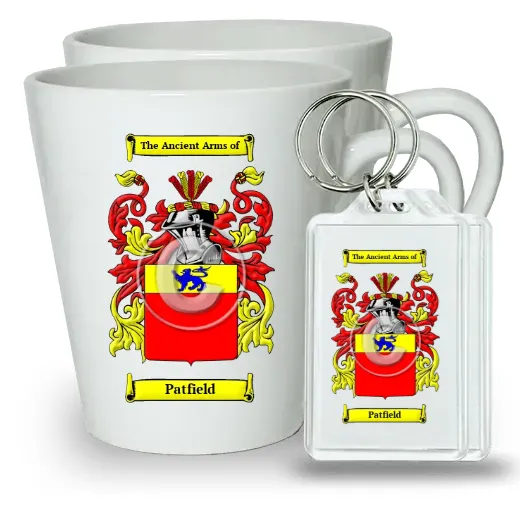 Patfield Pair of Latte Mugs and Pair of Keychains
