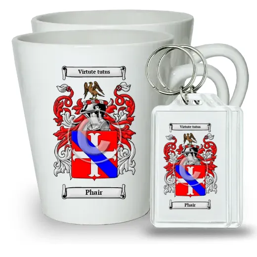Phair Pair of Latte Mugs and Pair of Keychains