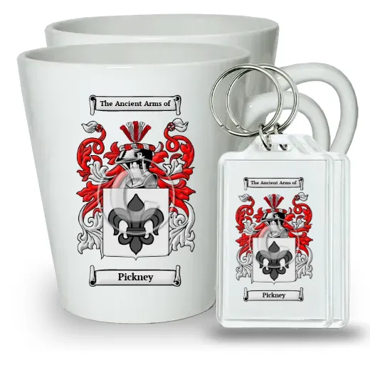 Pickney Pair of Latte Mugs and Pair of Keychains