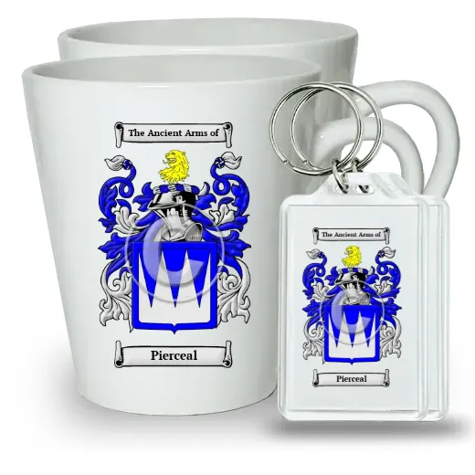 Pierceal Pair of Latte Mugs and Pair of Keychains