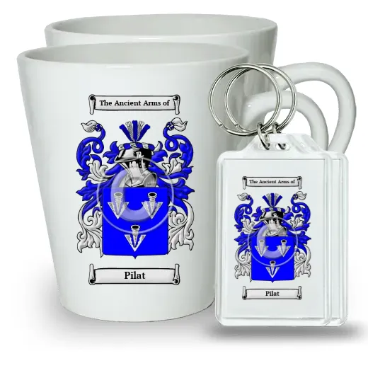 Pilat Pair of Latte Mugs and Pair of Keychains