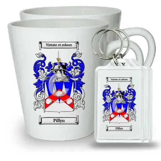 Pillyn Pair of Latte Mugs and Pair of Keychains