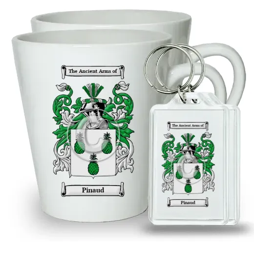 Pinaud Pair of Latte Mugs and Pair of Keychains